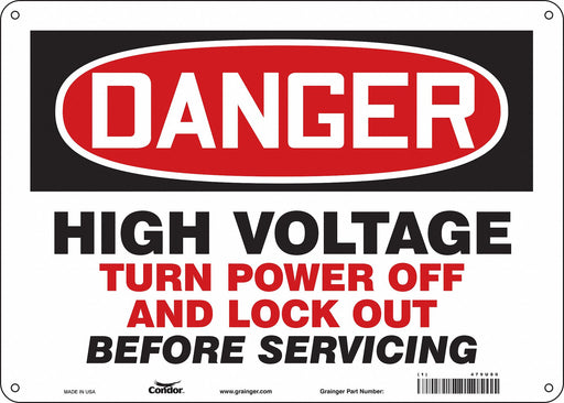 J8886 Safety Sign 10 inx14 in Aluminum