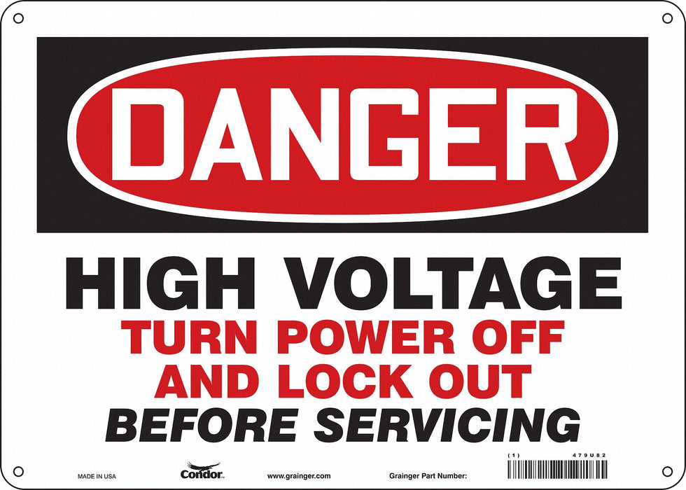 J8886 Safety Sign 10 inx14 in Polyethylene