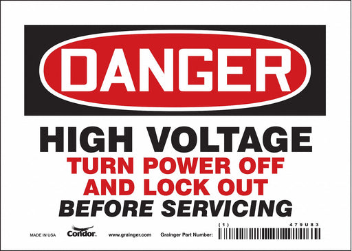 J8886 Safety Sign 5 inx7 in Vinyl