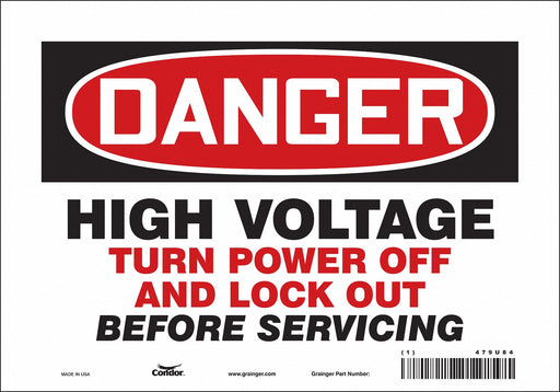J8886 Safety Sign 7 in x 10 in Vinyl