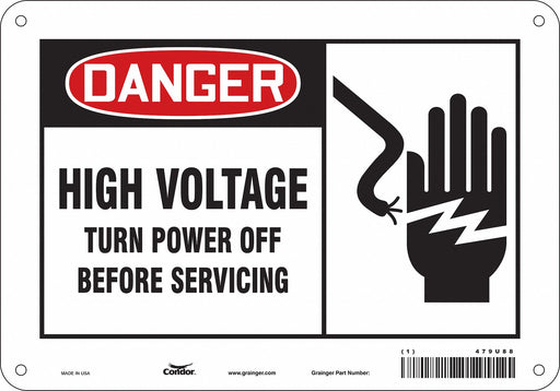 Safety Sign 7 in x 10 in Polyethylene