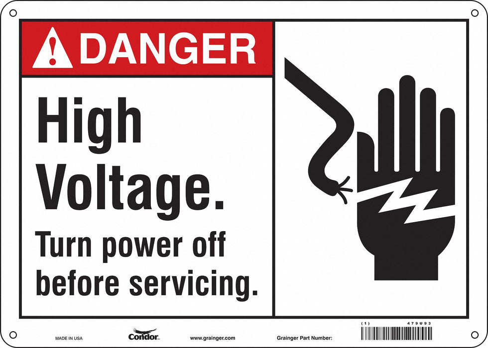 Safety Sign 10 in x 14 in Aluminum