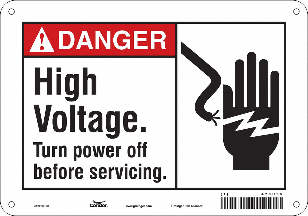 Safety Sign 7 in x 10 in Polyethylene