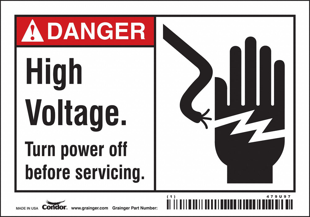 Safety Sign 3 1/2 inx5 in Vinyl
