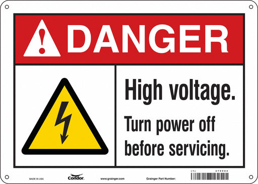 Safety Sign 10 in x 14 in Polyethylene