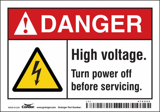 Safety Sign 3 1/2 inx5 in Vinyl