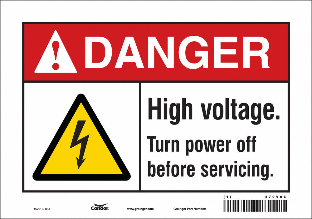 Safety Sign 7 inx10 in Vinyl