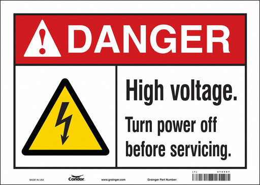 Safety Sign 10 in x 14 in Vinyl