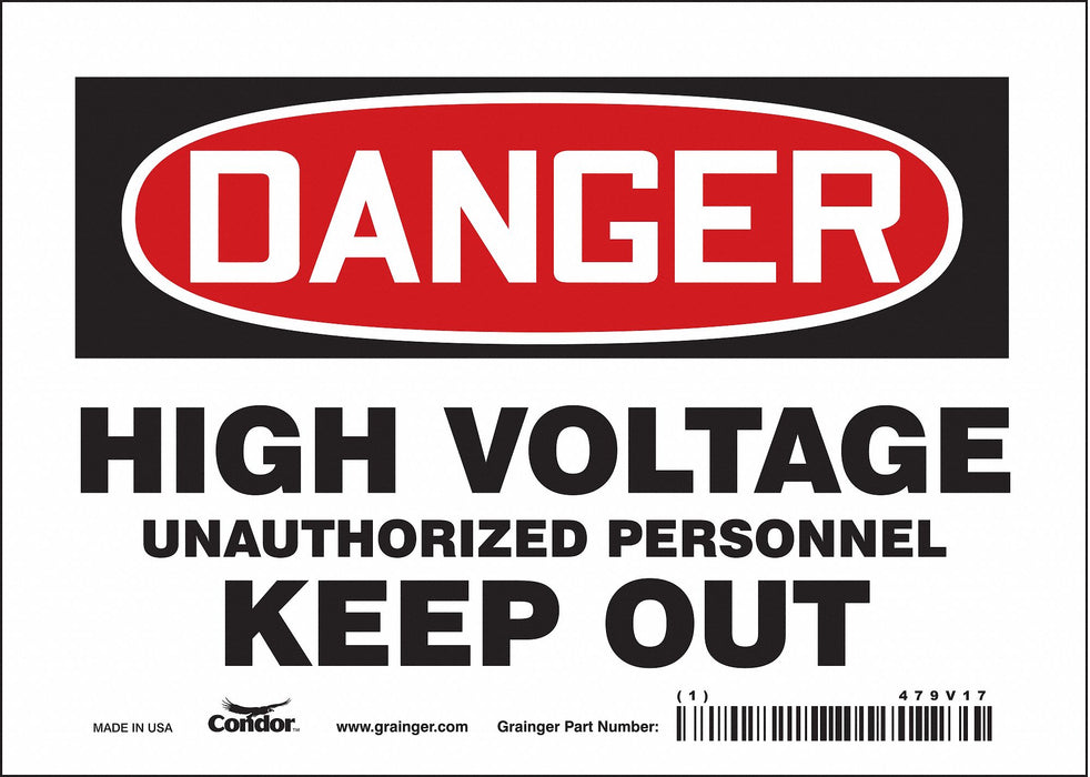 Safety Sign 5 inx7 in Vinyl