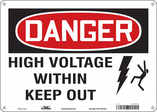 Safety Sign 10 in x 14 in Polyethylene
