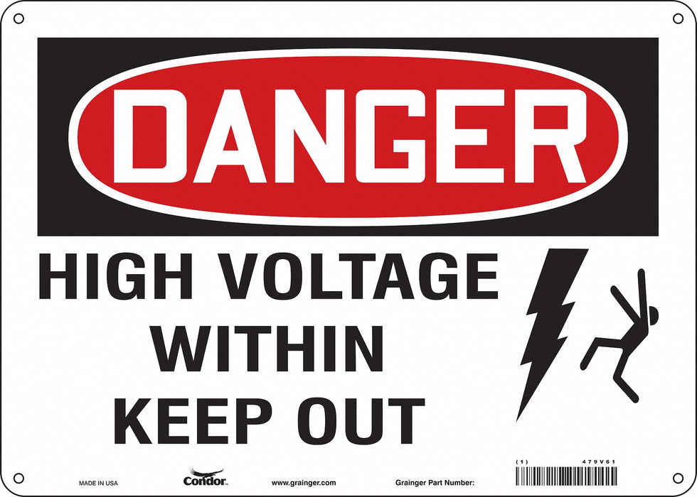 Safety Sign 10 in x 14 in Polyethylene
