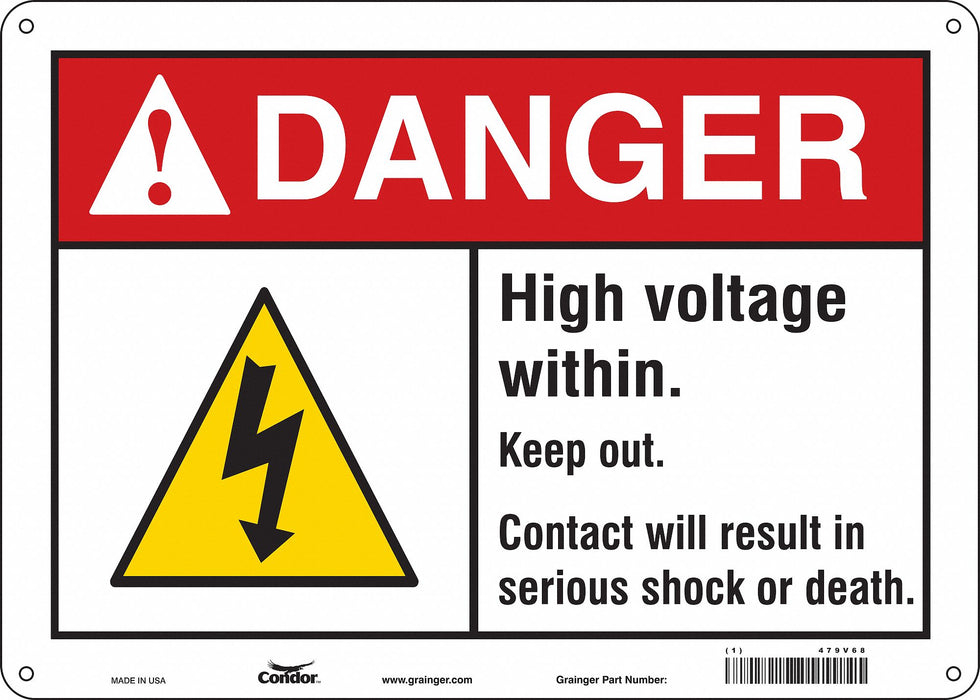 Safety Sign 10 in x 14 in Polyethylene