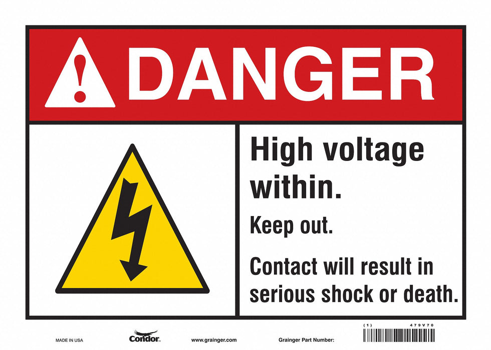Safety Sign 10 in x 14 in Vinyl