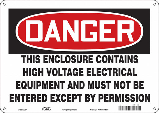 Safety Sign 10 in x 14 in Polyethylene