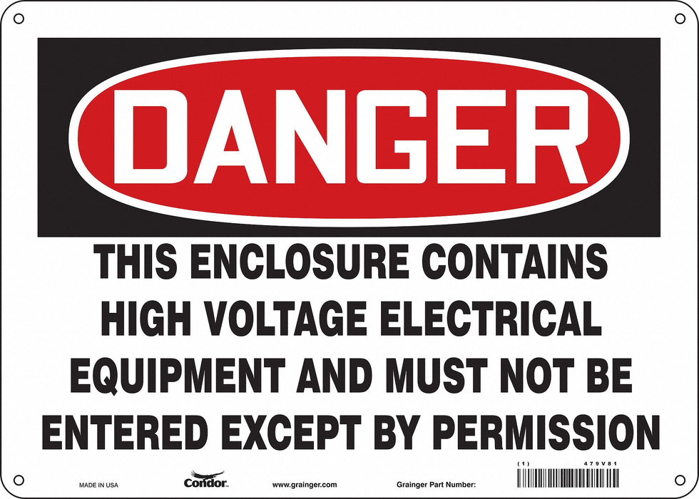 Safety Sign 10 in x 14 in Polyethylene
