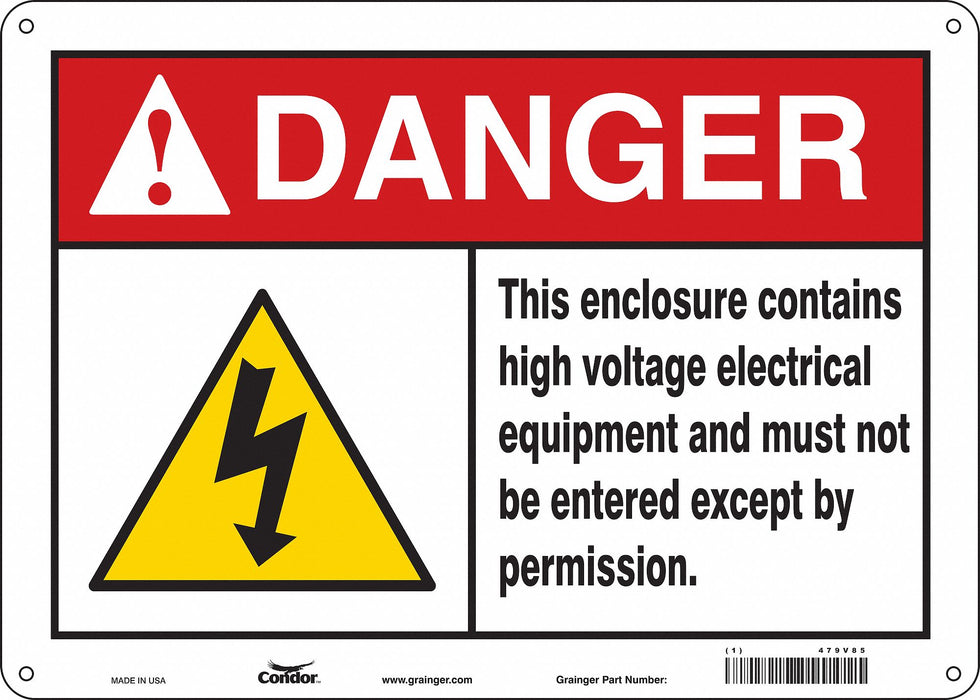 Safety Sign 10 inx14 in Aluminum
