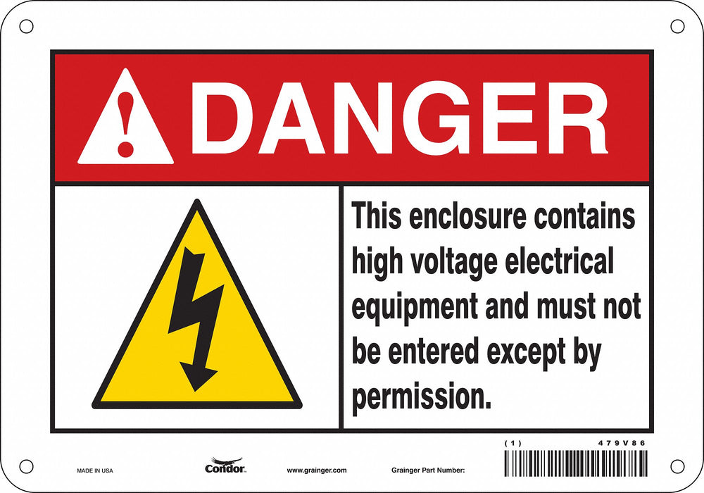 Safety Sign 7 in x 10 in Polyethylene