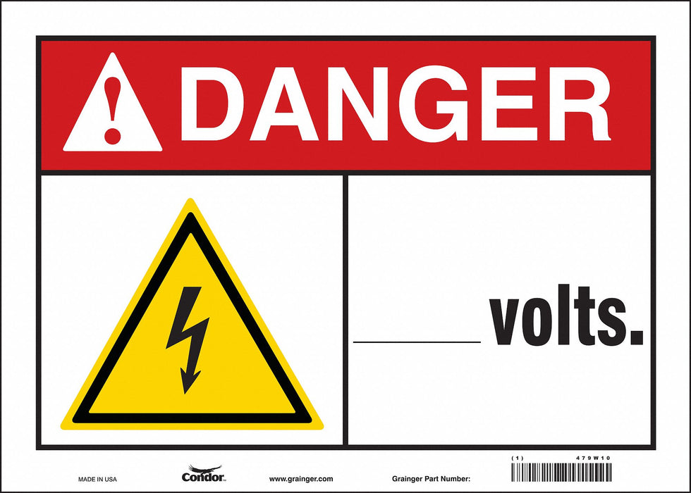 Safety Sign 10 in x 14 in Vinyl