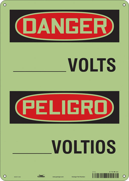Safety Sign 14 in x 10 in Glow Vinyl
