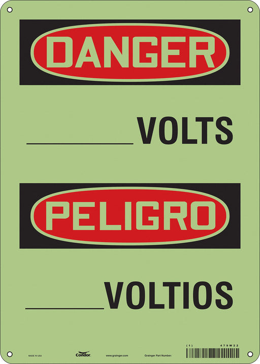 Safety Sign 14 in x 10 in Polyethylene