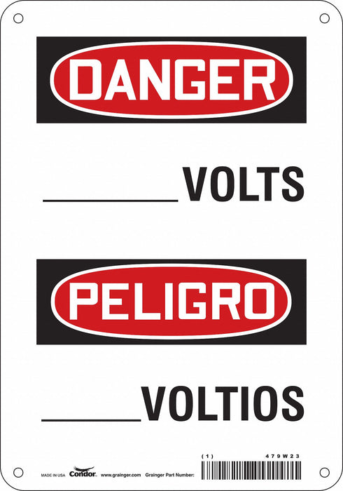 Safety Sign 10 in x 7 in Polyethylene