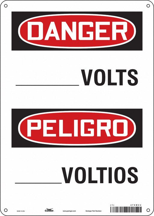 Safety Sign 14 in x 10 in Polyethylene