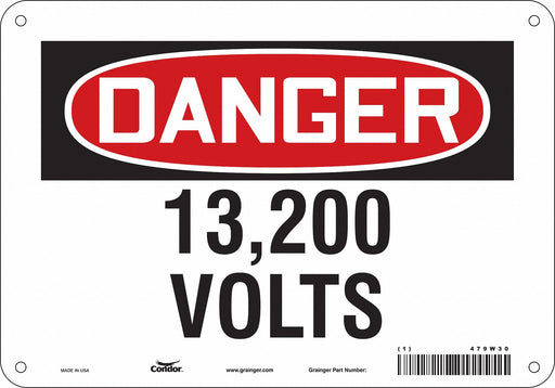 Safety Sign 7 inx10 in Polyethylene