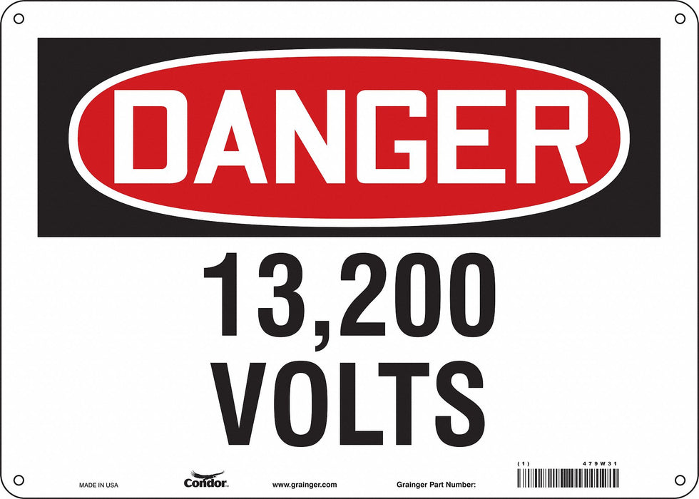 Safety Sign 10 in x 14 in Polyethylene