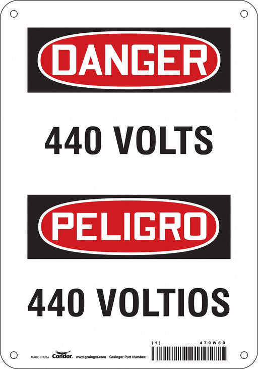 Safety Sign 10 in x 7 in Polyethylene