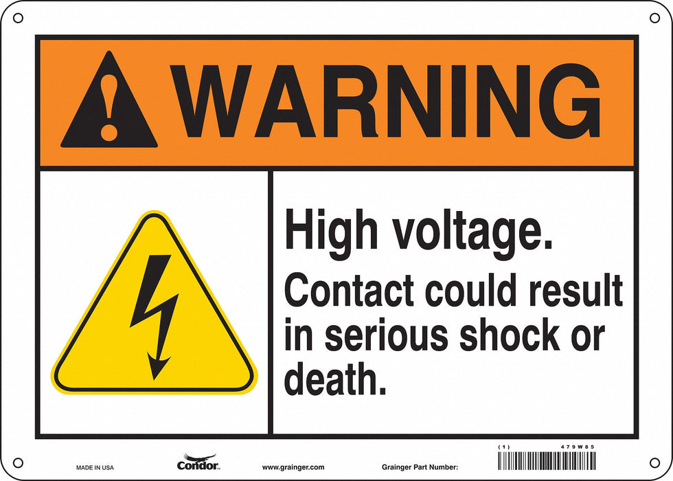 Safety Sign 10 in x 14 in Polyethylene
