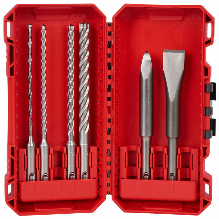 Rotary Hammer Drill Bit Set 4 in L Flute