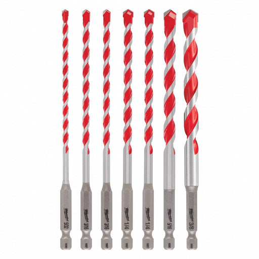7pc Shockwave Carb Hammer Drill Bit Set