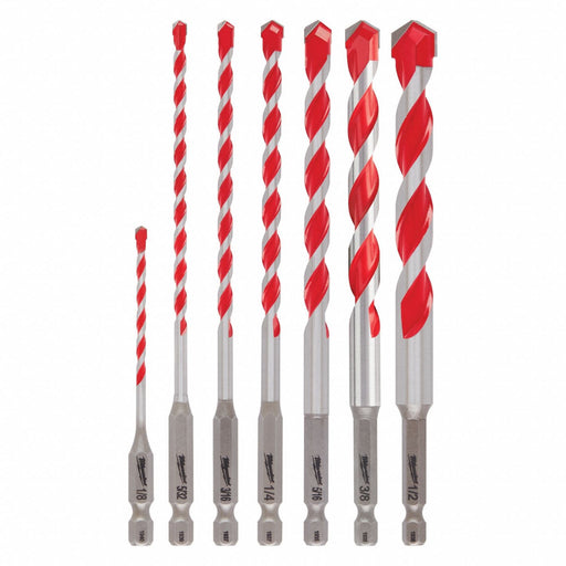 7pc Shockwave Carb Hammer Drill Bit Set