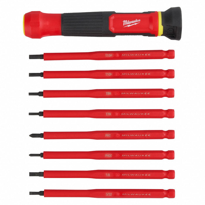 Multi-Bit Screwdriver 6 3/4 in L 8 pcs