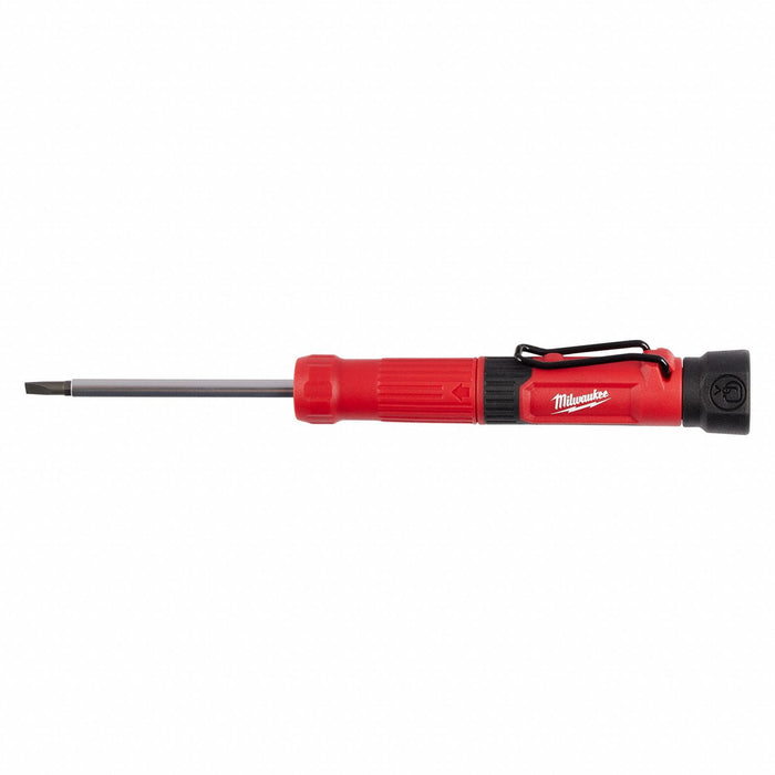 Multi-Bit Screwdriver Chrome Metal 4 pcs
