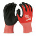 Gloves Work Nitrile Dipped Red Large