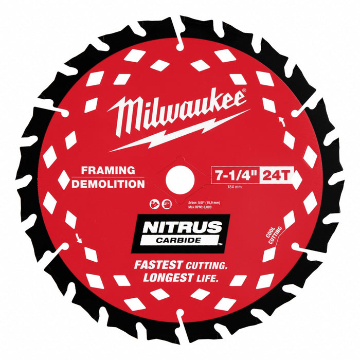 Circular Saw Blade 5/8 Sz 7 1/4 in Dia