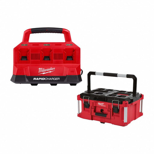 M18 6-Bay Charger + PACKOUT Tool Box