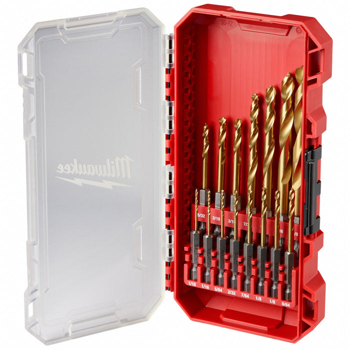 Hex Shank TiN Set 1/16in - 3/8in 15pc