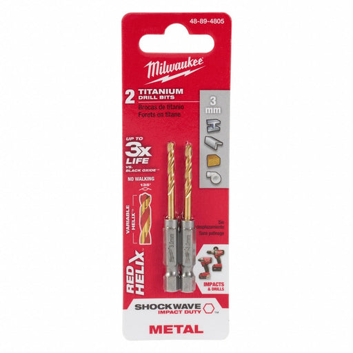 3mm Titanium Shockwave Red Helix Bit