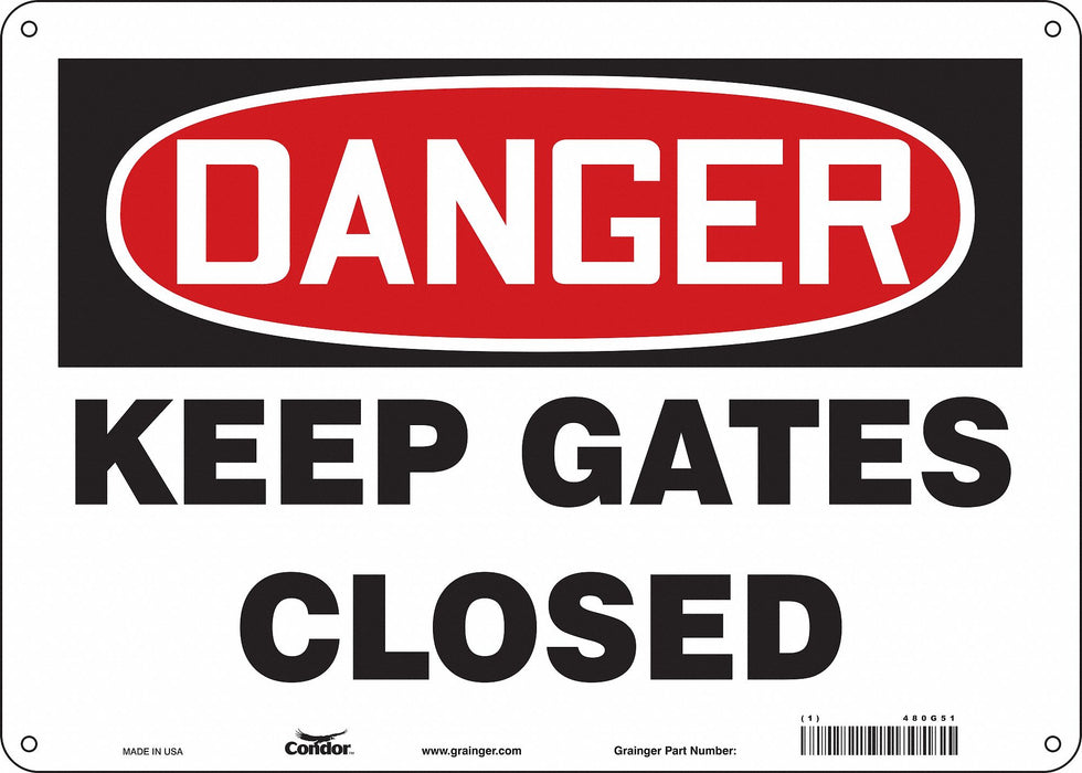 Safety Sign 10 in x 14 in Aluminum