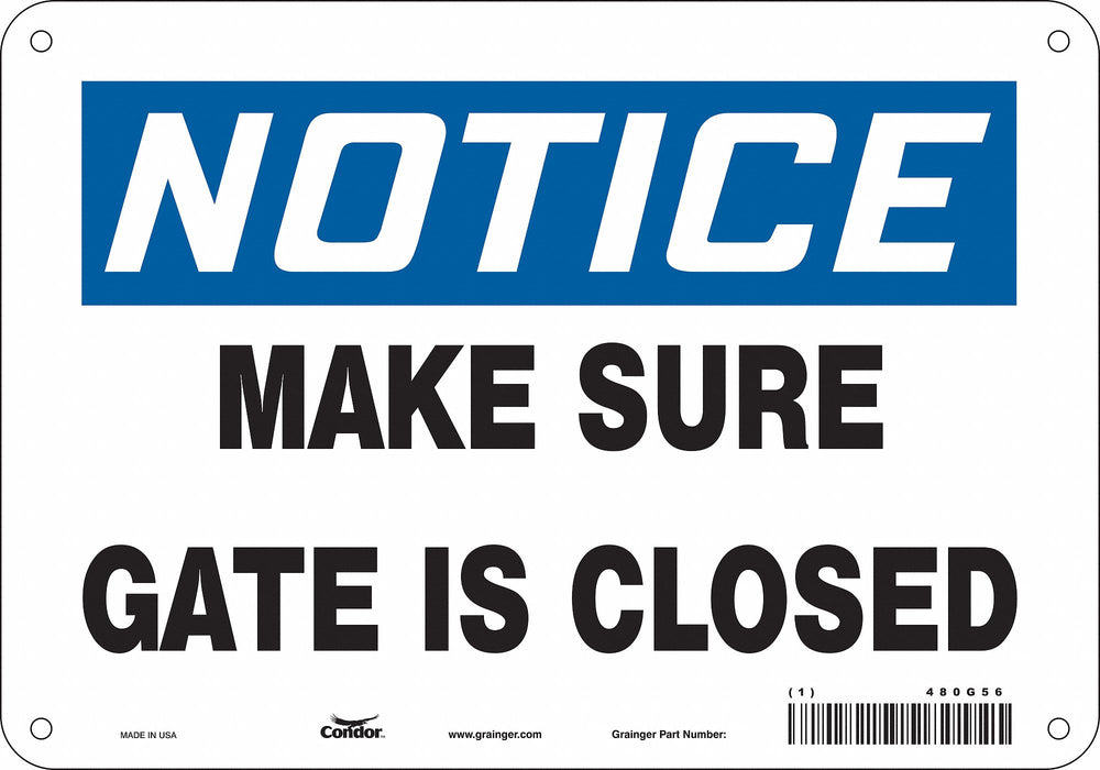 Safety Sign 7 in x 10 in Aluminum