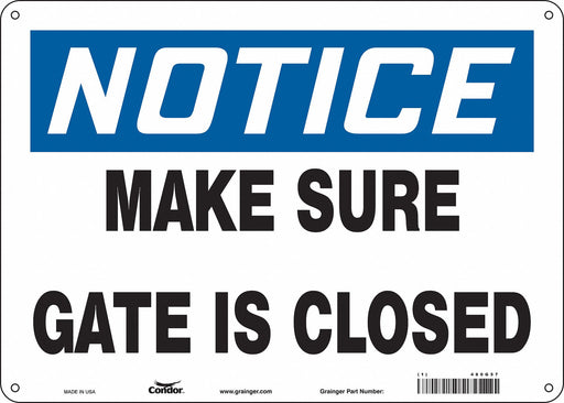 Safety Sign 10 in x 14 in Aluminum