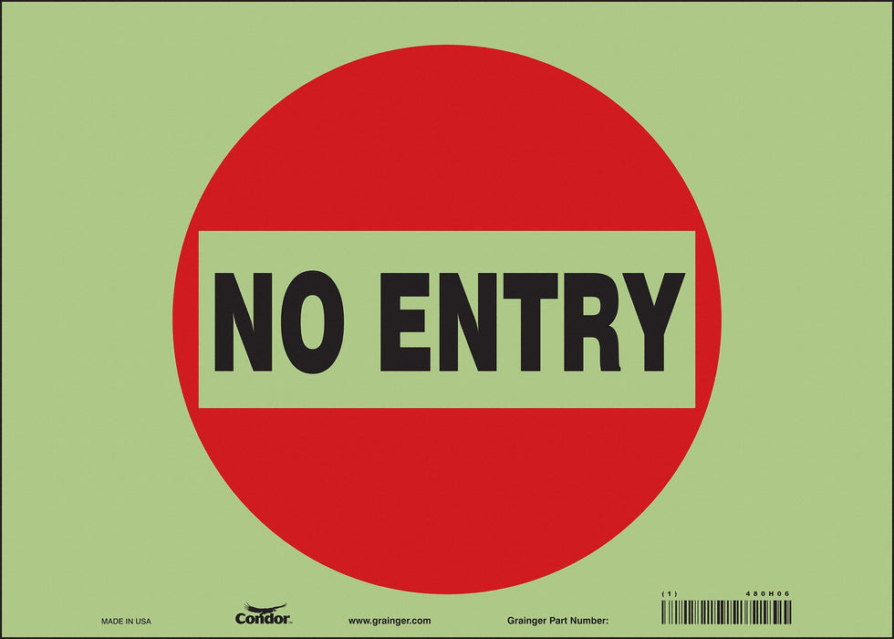 Safety Sign 10 inx14 in Glow Vinyl