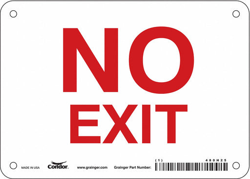 J7055 Safety Sign 5 in x 7 in Aluminum