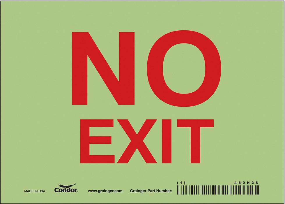 K2119 Safety Sign 5 in x 7 in Glow Vinyl