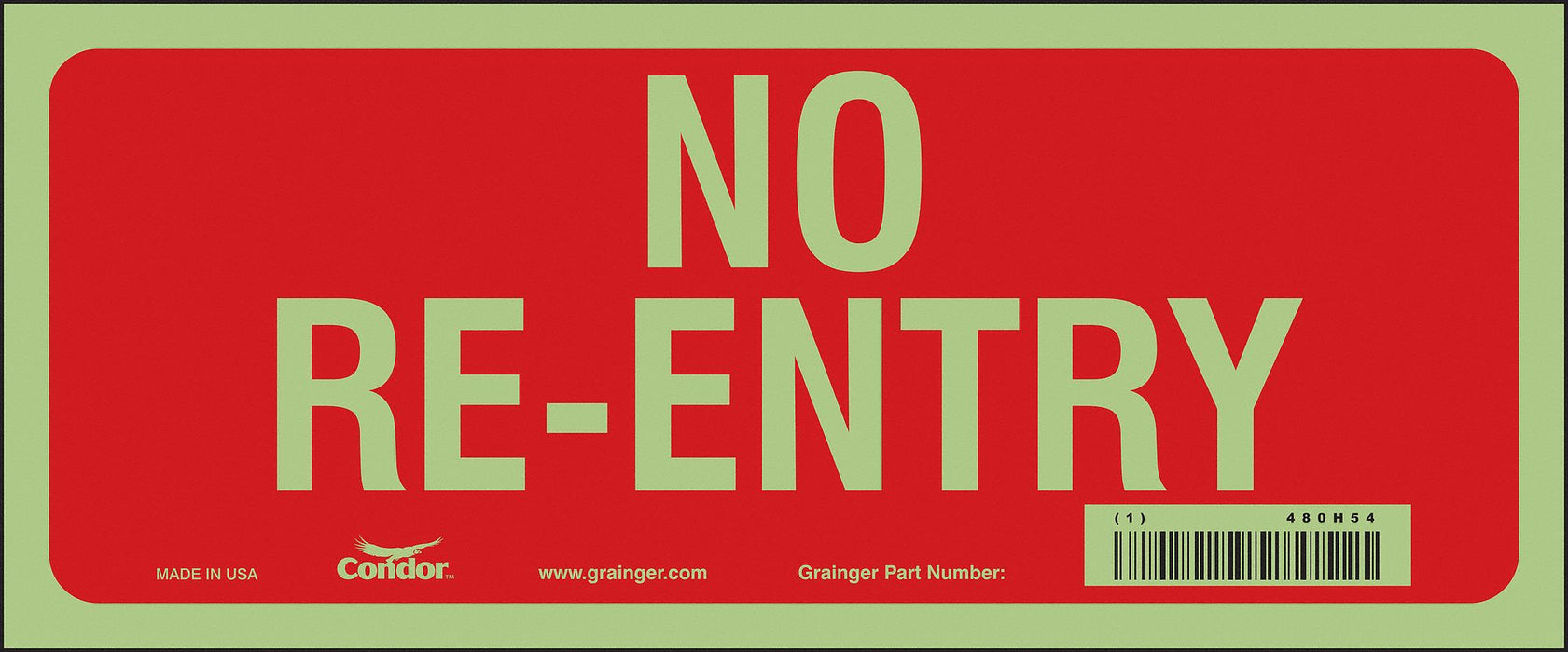 Safety Sign 5 in x 12 in Glow Vinyl