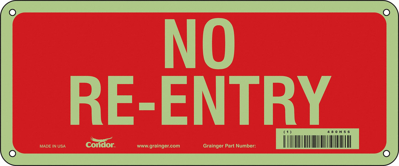 Safety Sign 5 in x 12 in Aluminum