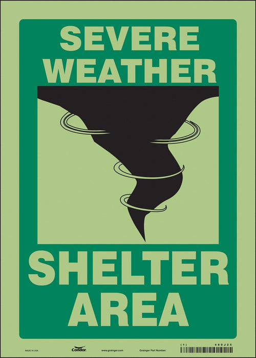 K1737 Safety Sign 14 in x 10 in Glow Vinyl