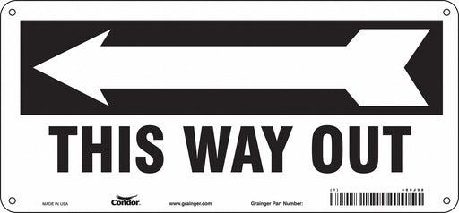 Safety Sign 6 1/2in x 14in Polyethylene